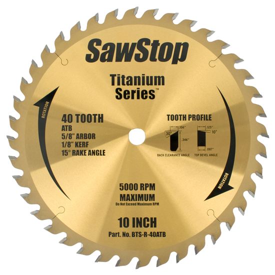 Tct Saw Blade 254mm X 40t X 16mm Comb. Titanium Series